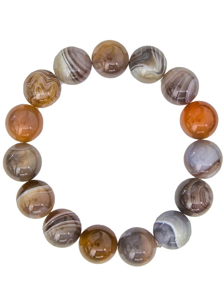 bracelet agate du botswana pierres boules 12mm