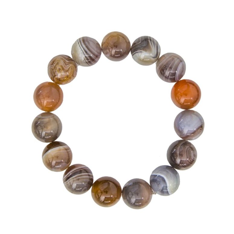 bracelet agate du botswana pierres boules 12mm