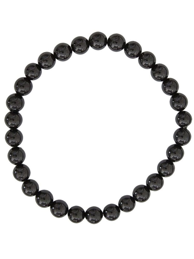 bracelet agate noire pierres boules 6mm