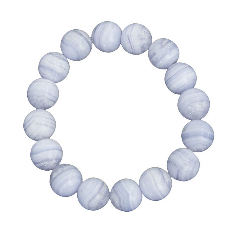 bracelet calcédoine pierres boules 12mm