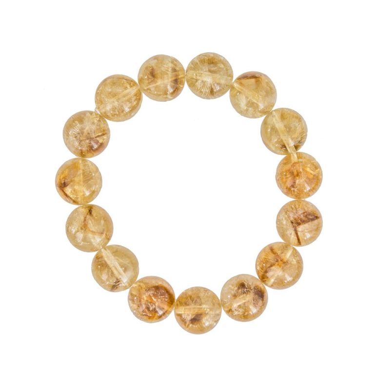 bracelet citrine pierres boules 12mm