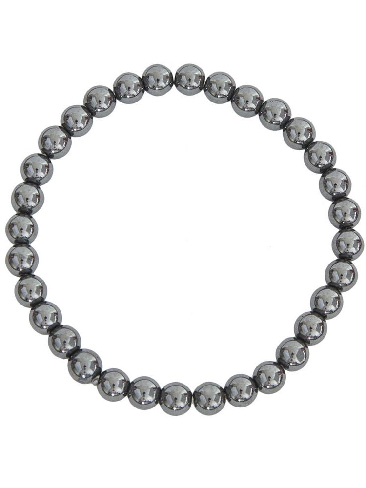 bracelet hématite pierres boules 6mm