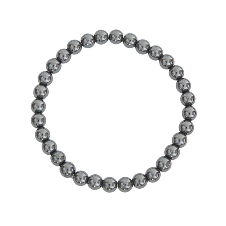 bracelet hématite pierres boules 6mm