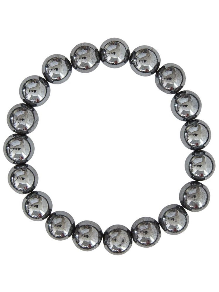 bracelet hématite pierres boules 10mm