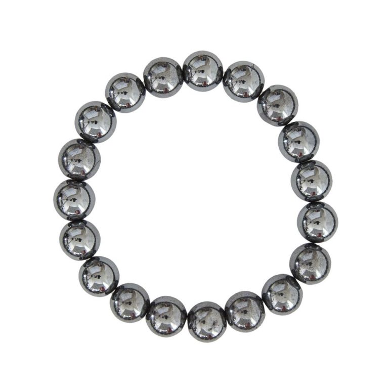 bracelet hématite pierres boules 10mm