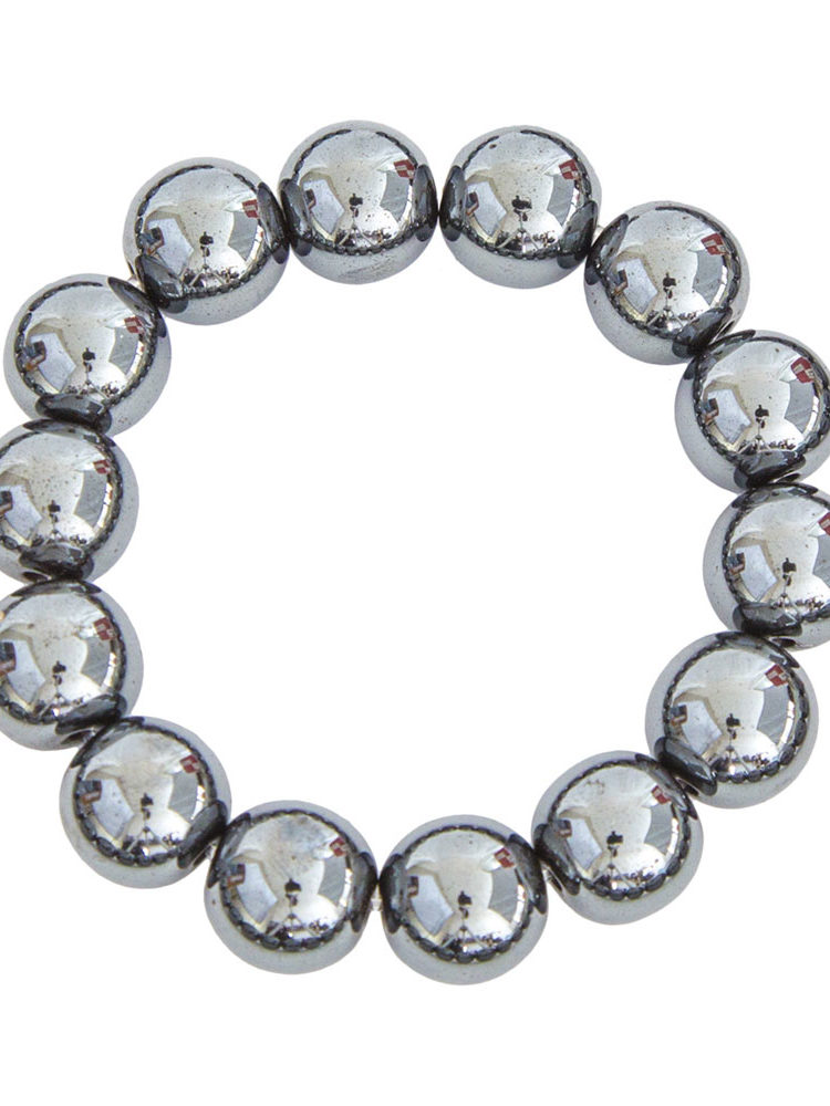 bracelet hématite en pierres boules 14mm