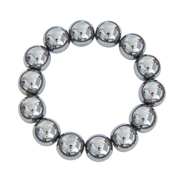 bracelet hématite en pierres boules 14mm