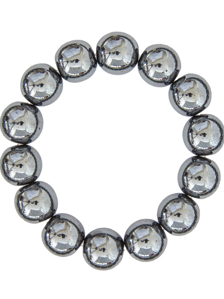 bracelet hématite en pierres boules 14mm