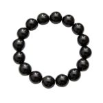 bracelet agate noire pierres boules 12mm