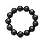 bracelet agate noire pierres boules 14mm