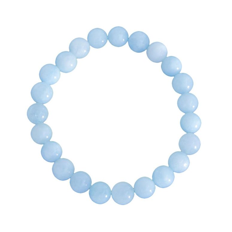 bracelet aigue marine pierres boules 8mm