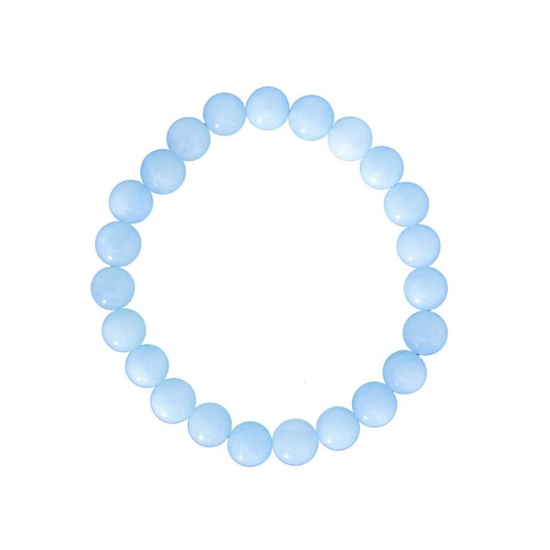 bracelet aigue marine pierres boules 8mm