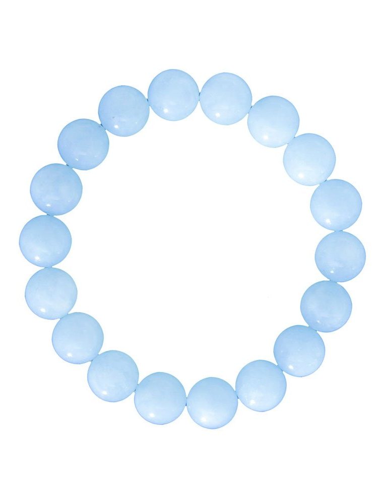 bracelet aigue marine pierres boules 10mm