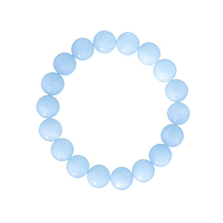 bracelet aigue marine pierres boules 10mm