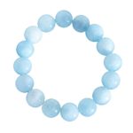 bracelet aigue marine pierres boules 12mm