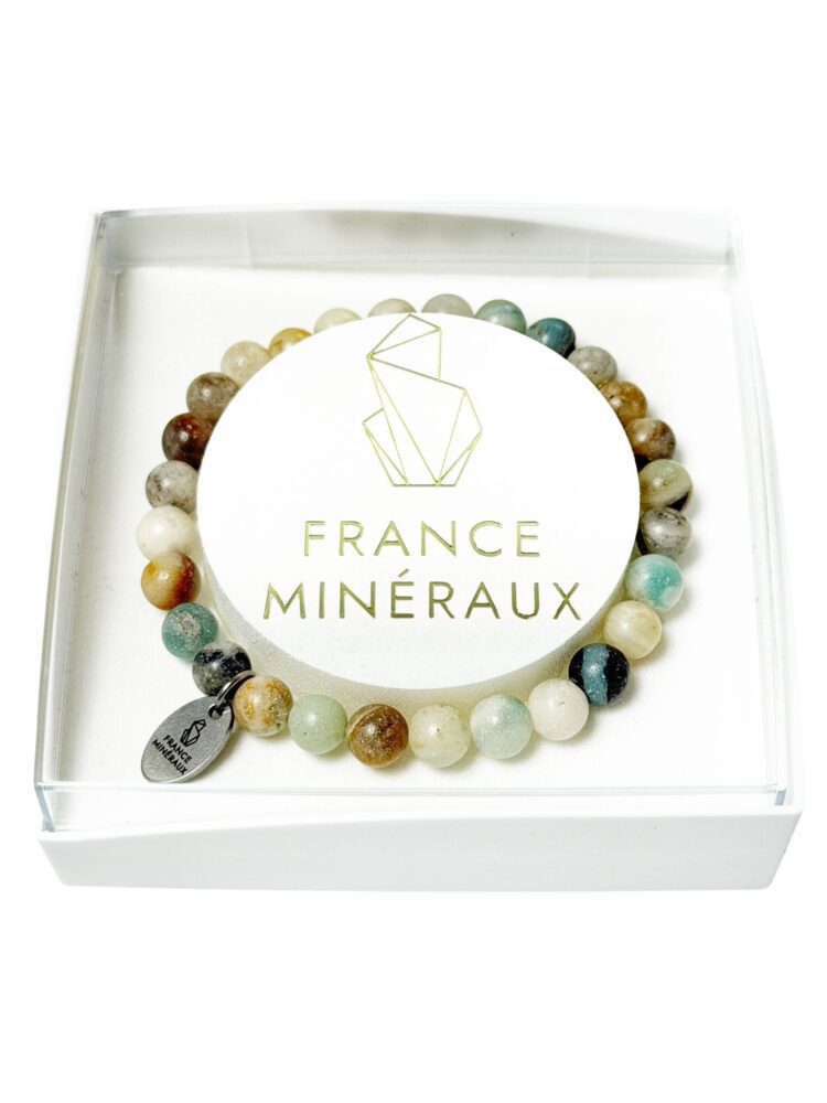 Bracelet Amazonite Multicolore - Perles de 6mm