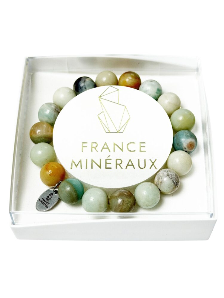 Bracelet Amazonite Multicolore - Perles de 10mm