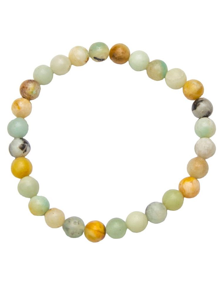 bracelet amazonite multicolore pierres boules 6mm