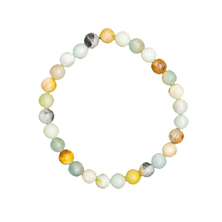 bracelet amazonite multicolore pierres boules 6mm