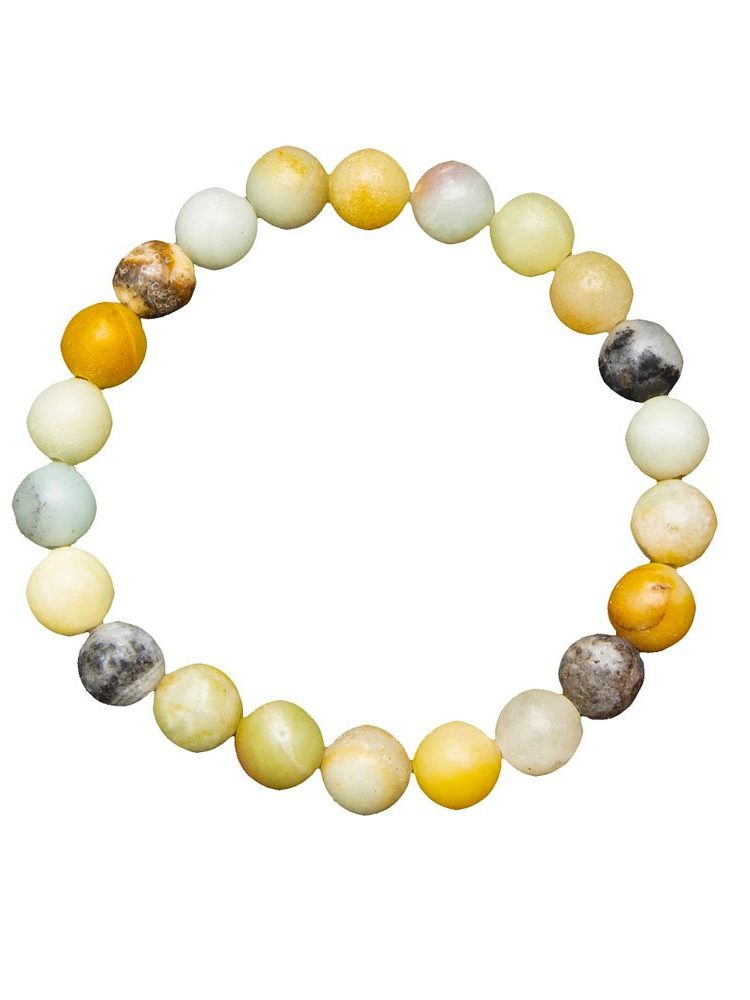 bracelet amazonite multicolore pierres boules 8mm