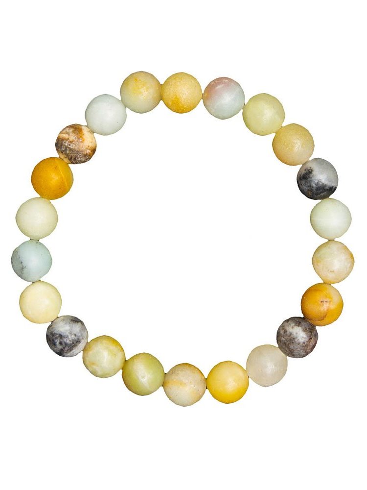 bracelet amazonite multicolore pierres boules 8mm