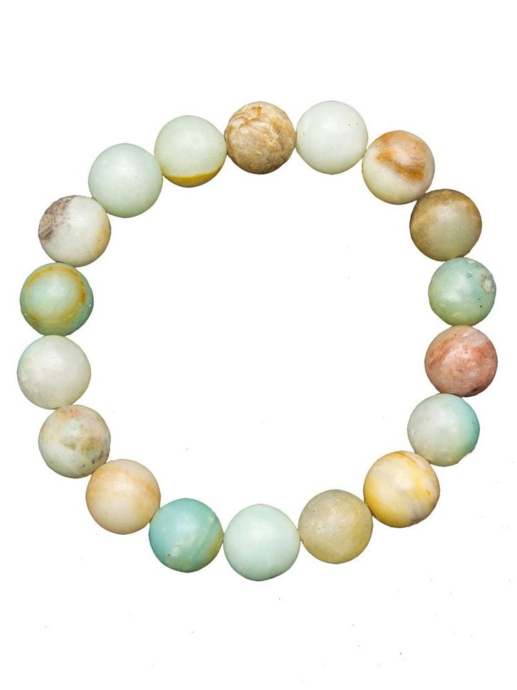 bracelet amazonite multicolore pierres boules 10mm