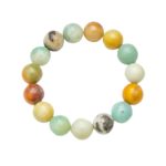 bracelet amazonite multicolore pierres boules 12mm