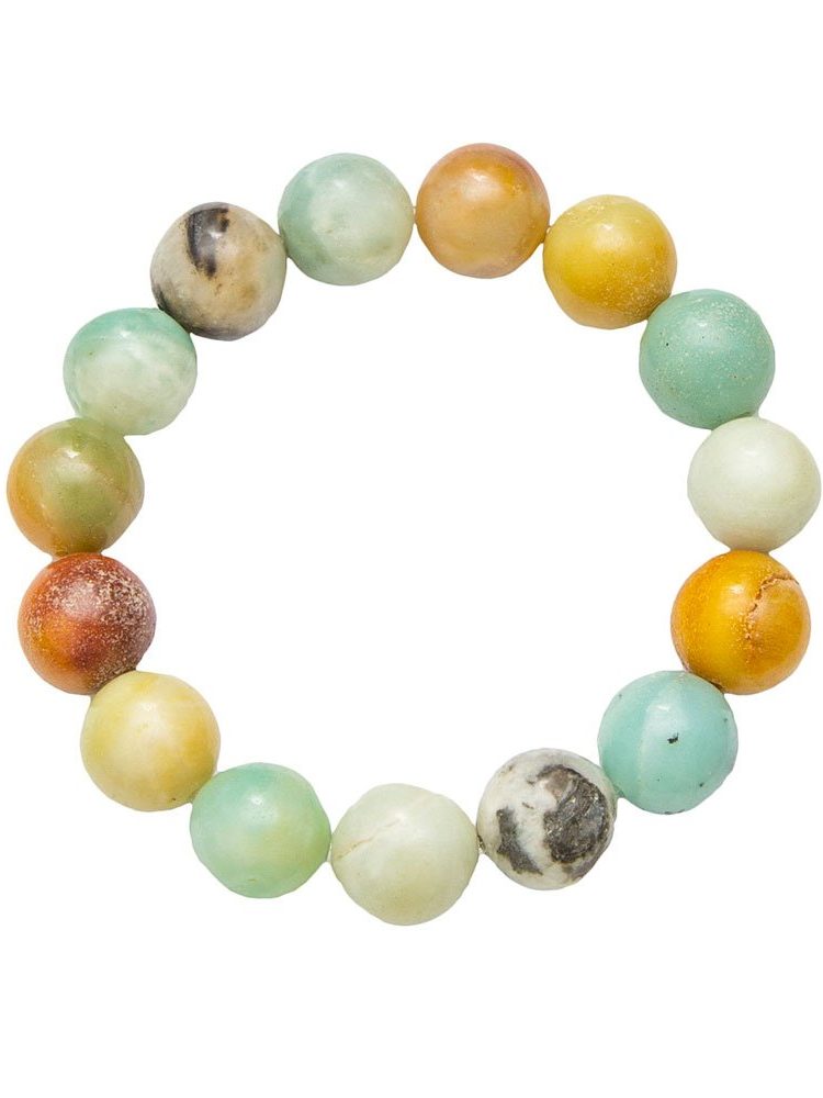 bracelet amazonite multicolore pierres boules 12mm