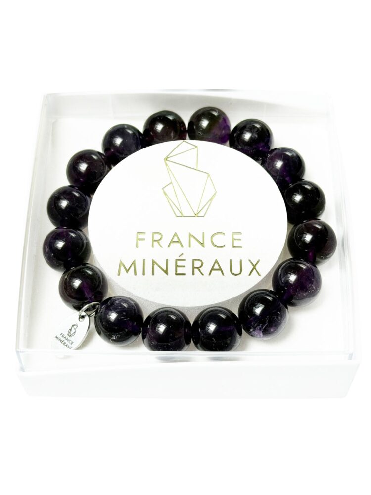 Bracelet Améthyste - Perles de 12mm