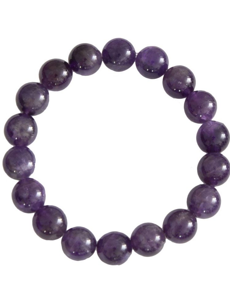 bracelet améthyste pierres boules 10mm