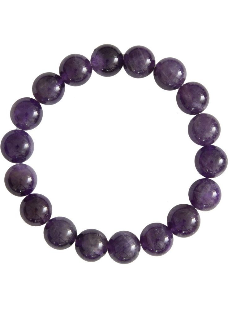 bracelet améthyste pierres boules 10mm