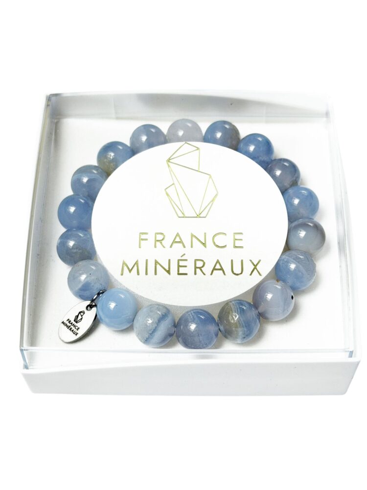 Bracelet Calcédoine - Perles de 10mm