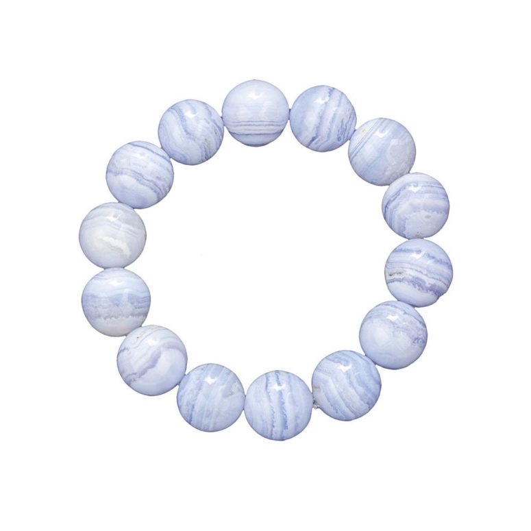 bracelet calcédoine pierres boules 14mm