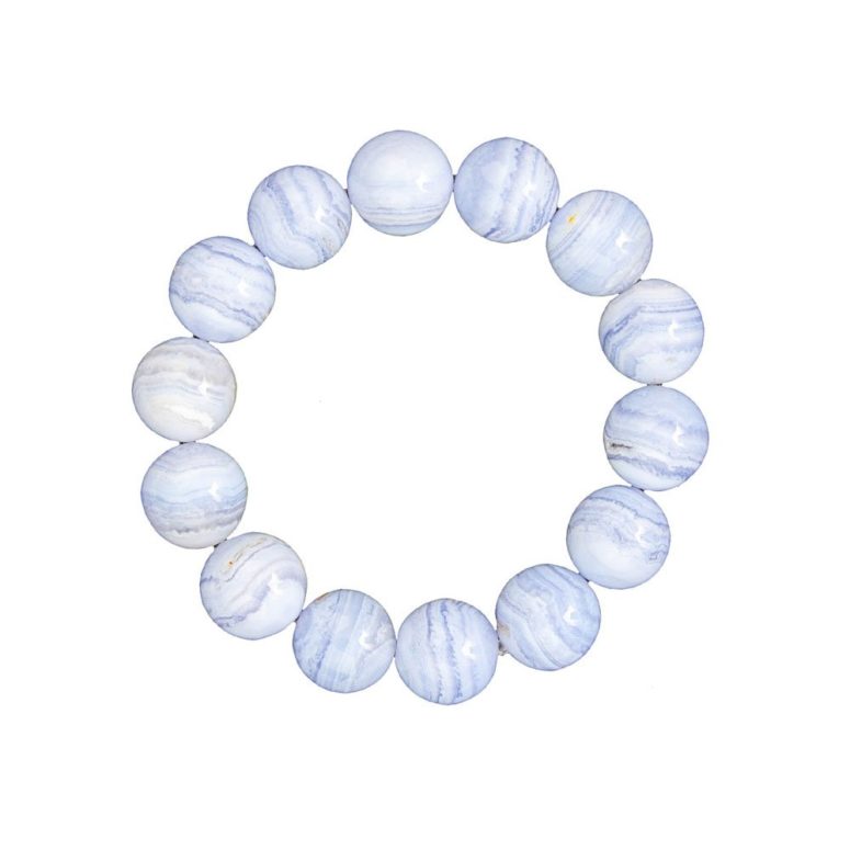 bracelet calcédoine pierres boules 14mm