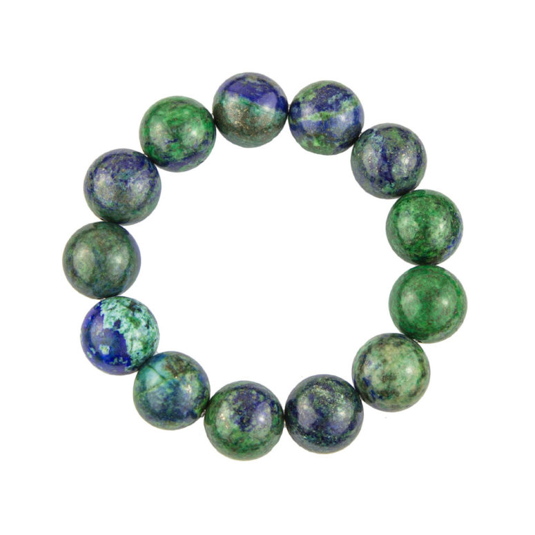 bracelet chrysocolle pierres boules 14mm