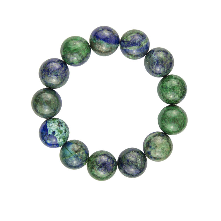 bracelet chrysocolle pierres boules 14mm