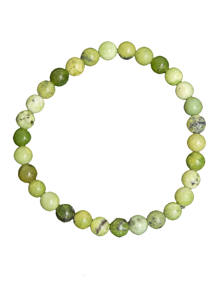 bracelet chrysoprase citron pierres boules 6mm