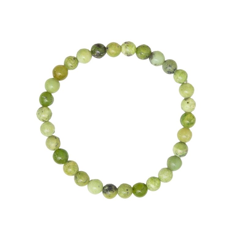 bracelet chrysoprase citron pierres boules 6mm