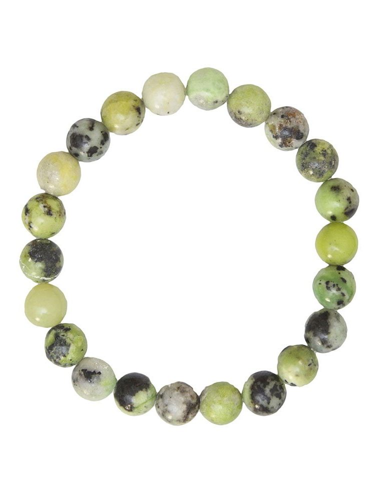 bracelet chrysoprase pierres boules 8mm