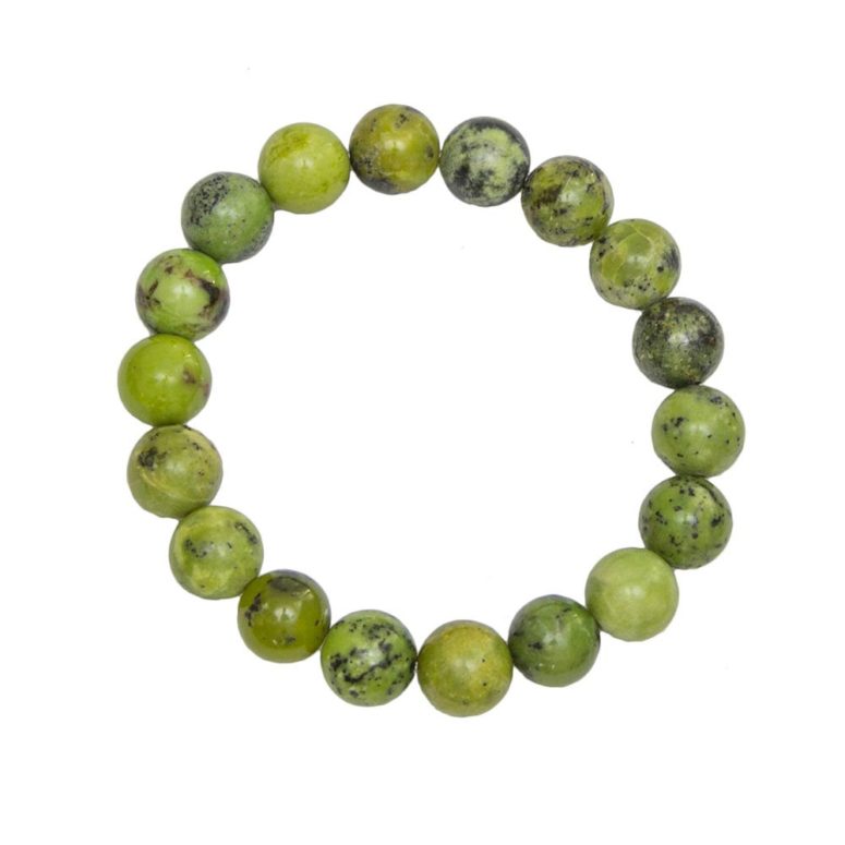 bracelet chrysoprase pierres boules 10mm