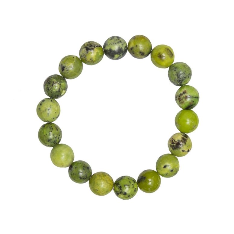 bracelet chrysoprase pierres boules 10mm