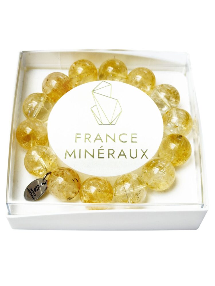 Bracelet Citrine - Perles de 14mm
