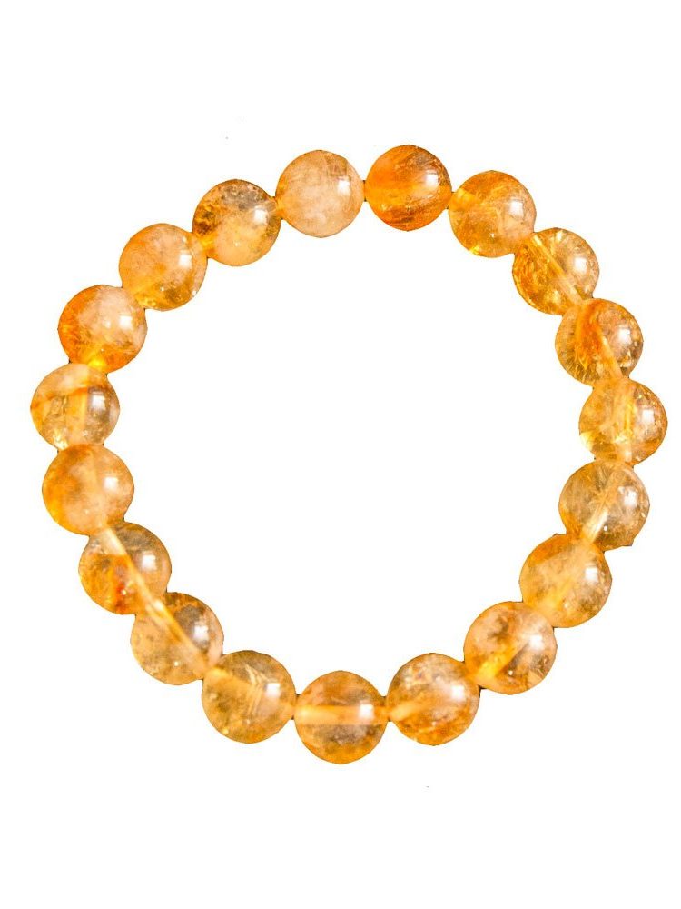 bracelet citrine pierres boules 10mm