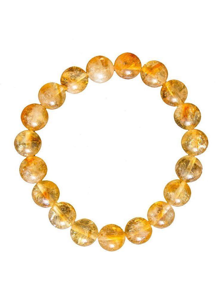 bracelet citrine pierres boules 10mm