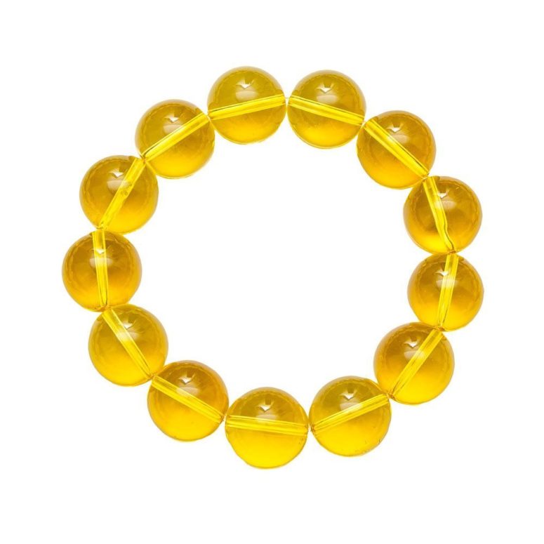 bracelet citrine pierres boules 14mm