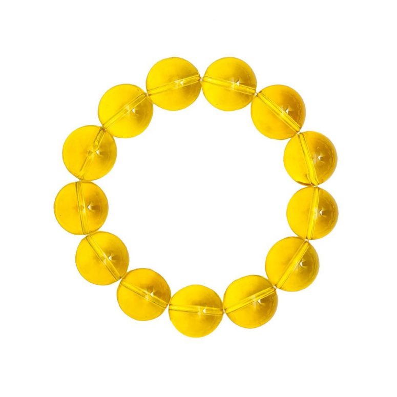 bracelet citrine pierres boules 14mm