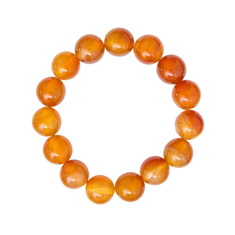 bracelet cornaline pierres boules 12mm