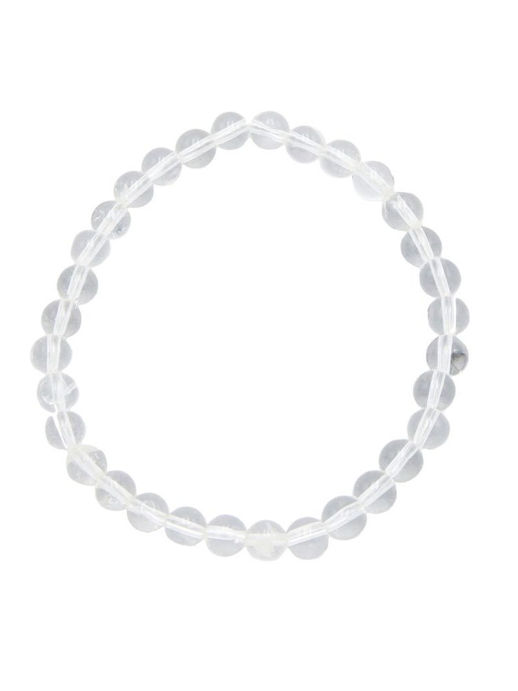 bracelet cristal de roche pierres boules 6mm