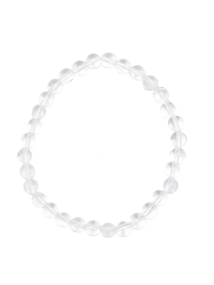 bracelet cristal de roche pierres boules 6mm