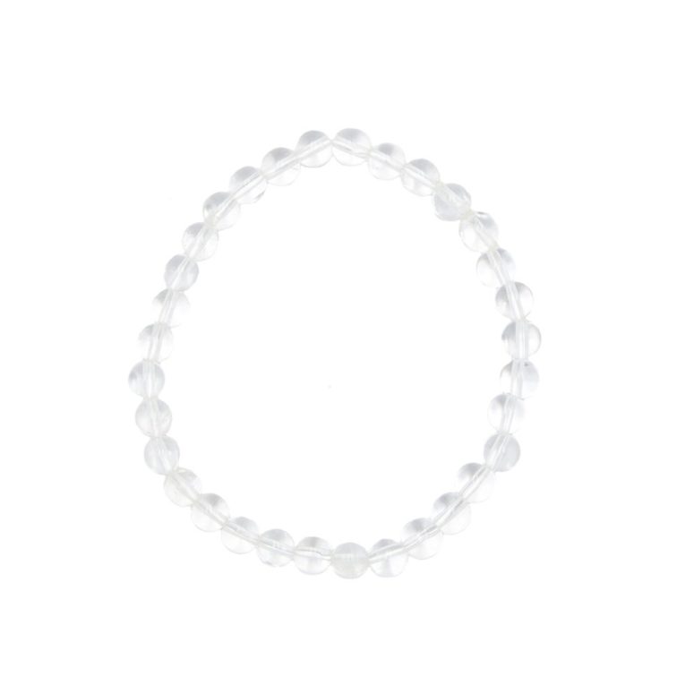 bracelet cristal de roche pierres boules 6mm